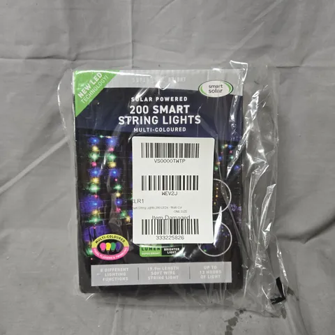 SOLAR POWERED 200 LED MULTI-COLOURED STRING LIGHTS – 19.9M (GARDEN/OUTDOOR LIGHTING)
