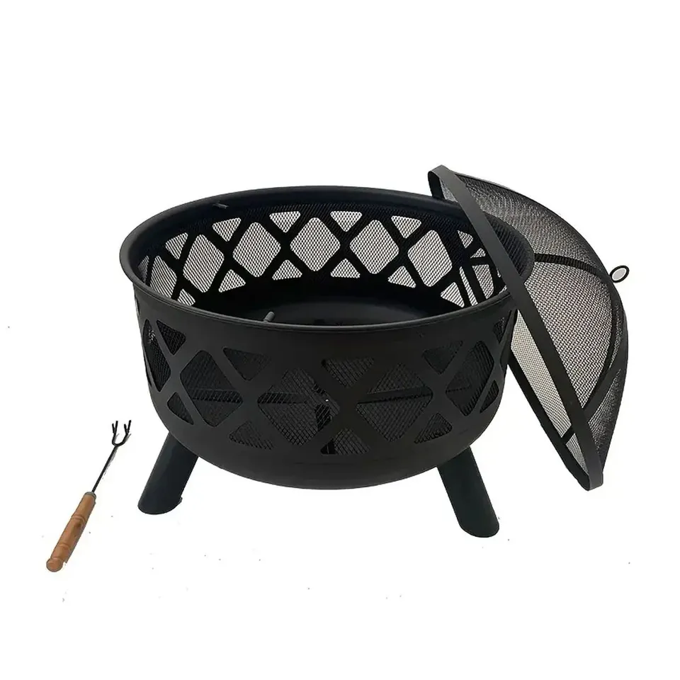 BOXED NEO BLACK OUTDOOR HEATER FIRE PIT BOWL