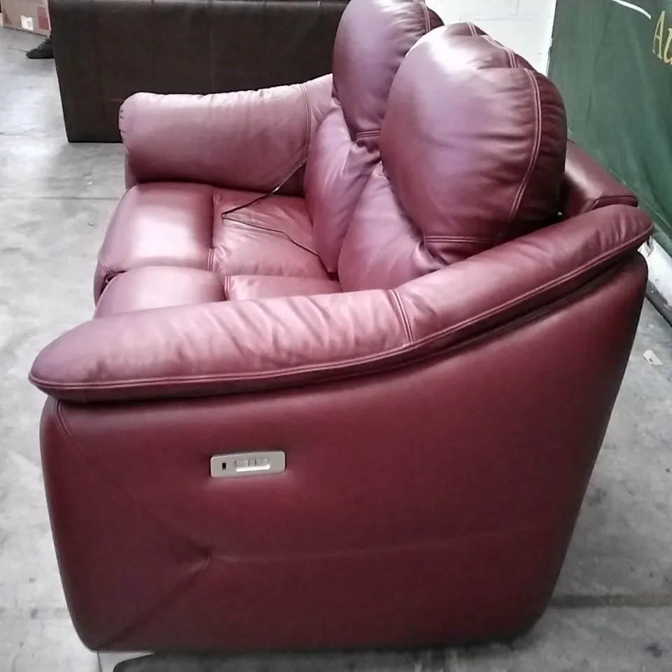 QUALITY BRITISH DESIGNER G PLAN MANUFACTURED JACKSON 2 SEATER ELECTRIC RECLINER DBL SOFA - CAPRI CLARET LEATHER
