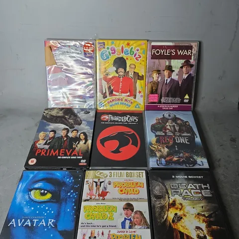 TOTE OF APPROXIMATELY 14 ASSORTED DVD'S TO INCLUDE - THURDERCATS , DEATH RACE TRILOGY , AVATAR ETC