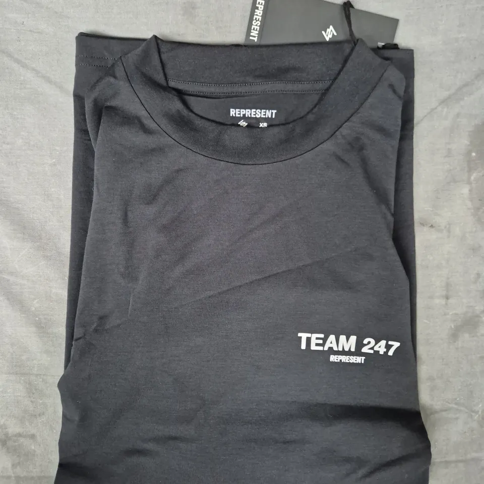 REPRESENT TEAM 247 OVERSIZED T-SHIRT IN BLACK SIZE XS