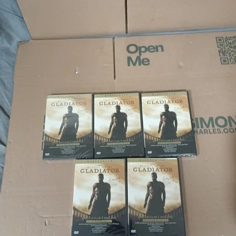 FIVE COPIES OF RUSSEL CROWES GLADIATOR SPECTACULAR 2 DISC DVD