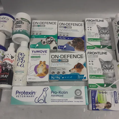 LOT OF APPROXIMATELY 28 ASSORTED PET CARE ITEMS TO INCLUDE FRONTLINE SPOT-ON,PROTEXIN PRO-KOLIN AND SHAMPOO