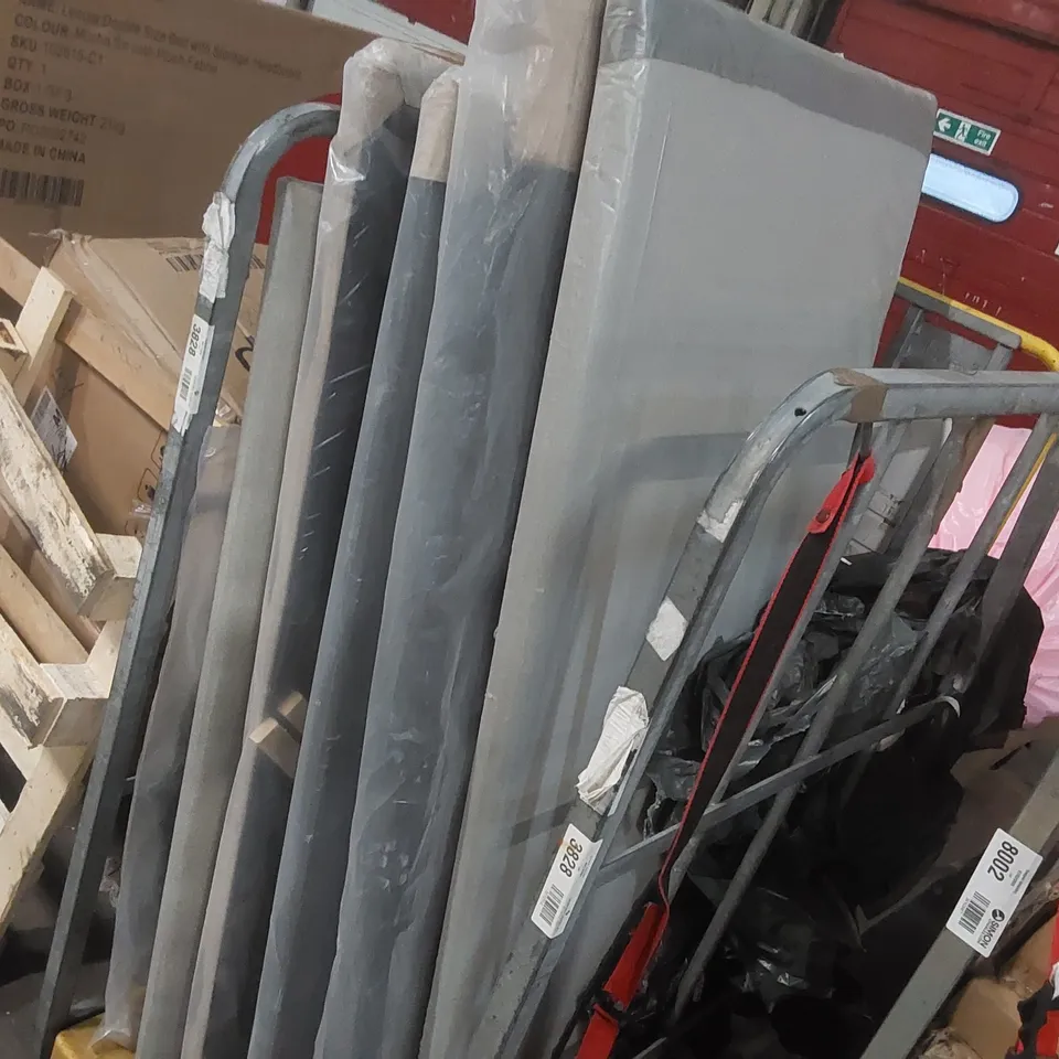 CAGE CONTAINING A LARGE QUANTITY OF ASSORTED HEADBOARDS  // CAGE NOT INCLUDED