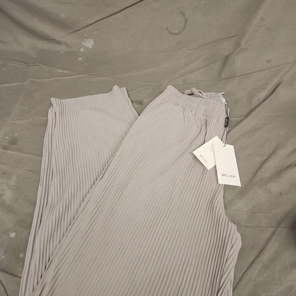 BELIER RIBBED KNIT TROUSERS – GREY, SIZE S