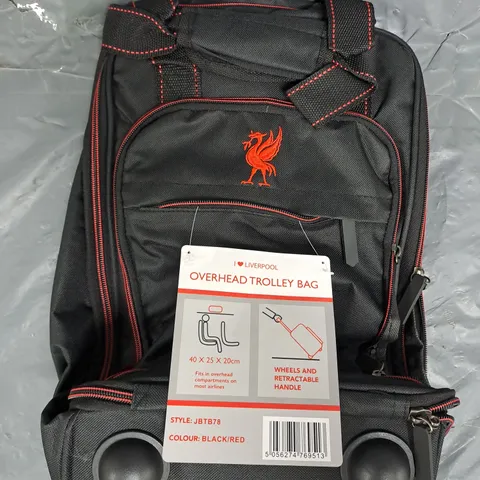 I LOVE LIVERPOOL OVERHEAD TROLLEY BAG IN BLACK/RED
