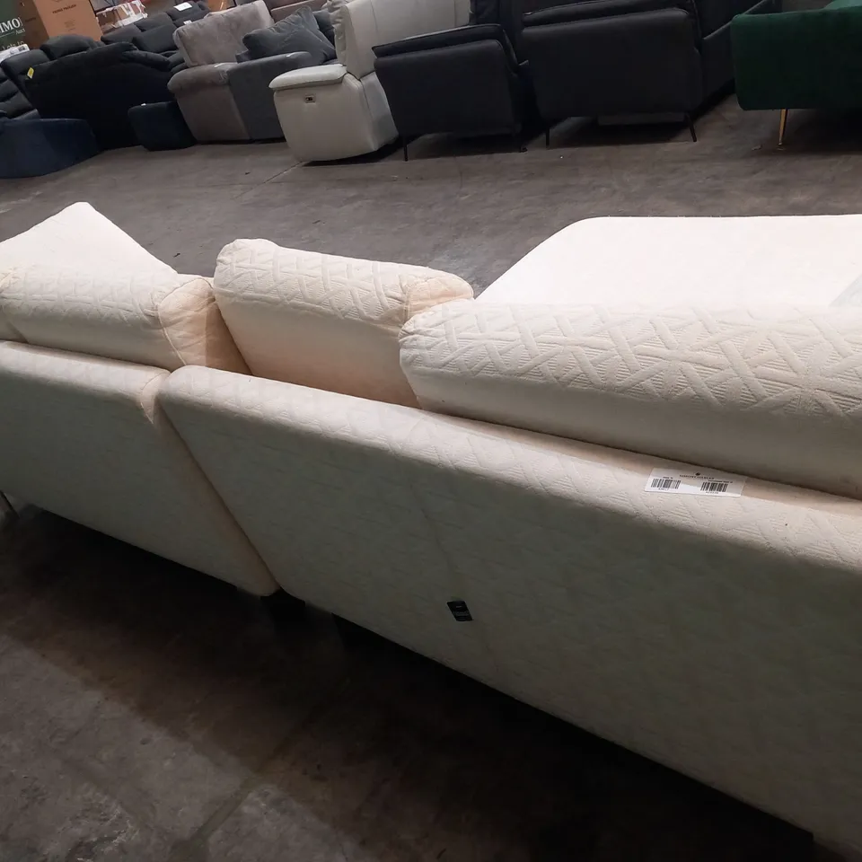 DESIGNER GIMS DIVANI AND POLTRONE ITALIAN MADE CREAM FABRIC LARGE CHAISE SOFA WITH CHROME FEET