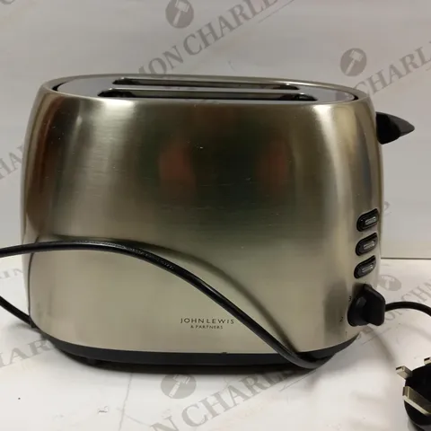 JOHN LEWIS AND PARTNERS ANYDAY BRUSHED STAINLESS STEEL EFFECT 2 SLOT TOASTER
