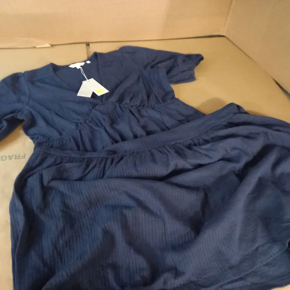 BODEN NAVY V-NECK DRESS - UK 12 R
