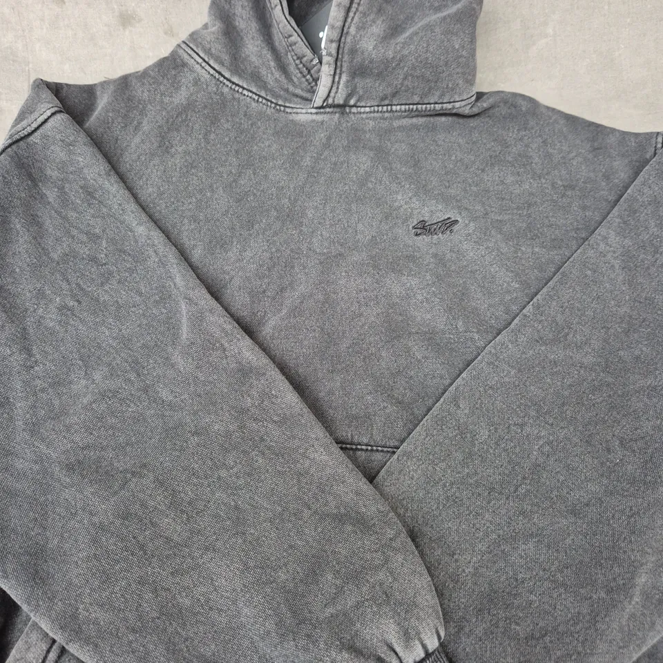 PULL & BEAR STWD HOODIE IN GREY SIZE MEDIUM