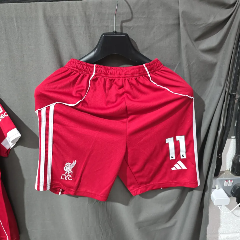 LIVERPOOL FC M. SALAH 11 HOME SHIRT + SHORTS – ADIDAS OFFICIAL LICENSED PRODUCT, SIZE UK 28
