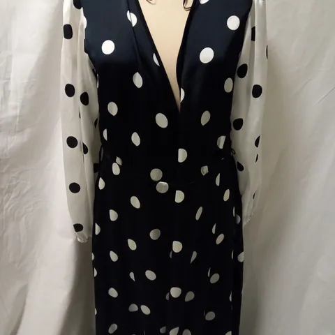 COAST CONTRAST SPOT WRAP DRESS - SIZE 12