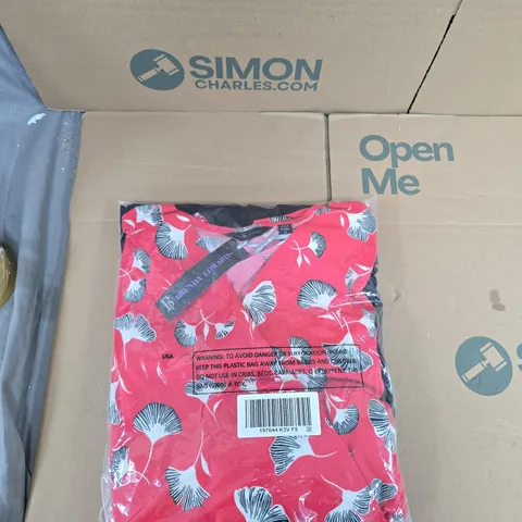 BRENDA EDWARDS  RED AND BLACK FLORAL PRINT JUMPSUIT/BODYSUIT UK SIZE 4XL PETITE