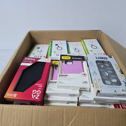 BOX OF APPROXIMATELY 50 ASSORTED MOBILE PHONE CASES INCLUDING UAG , OTTER AND ZAGG
