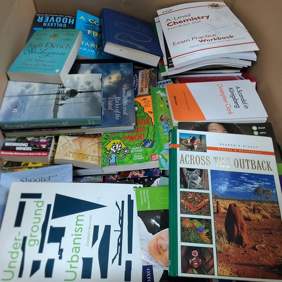 LARGE QUANTITY OF ASSORTED BOOKS TO INCLUDE NOVELS, KIDS AND REFRENCE BOOKS