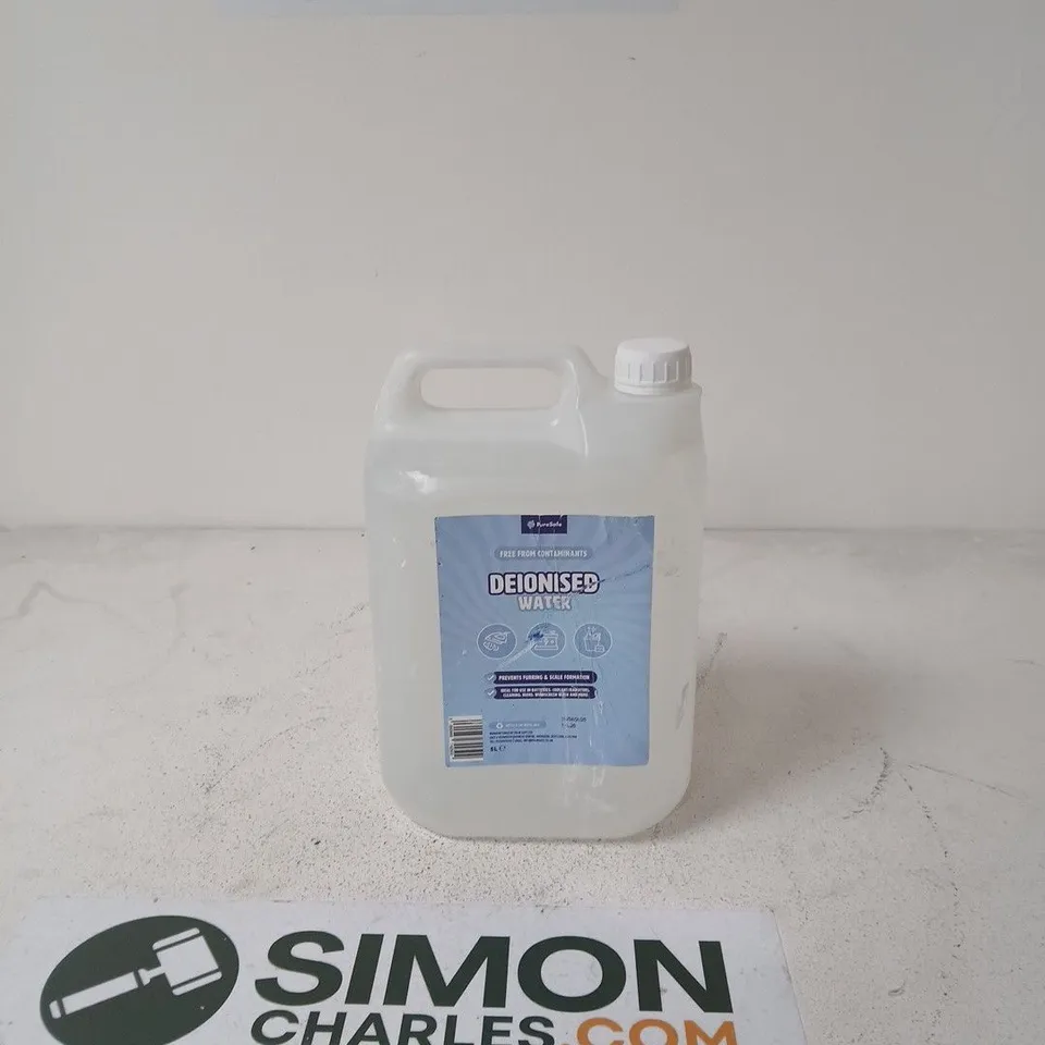 PURESAFE DEIONISED WATER – 5 L PLASTIC BOTTLE