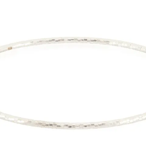 WHITE GOLD 9CT ITALIAN GOLD DIAMOND CUT SLIP ON BANGLE 1G
