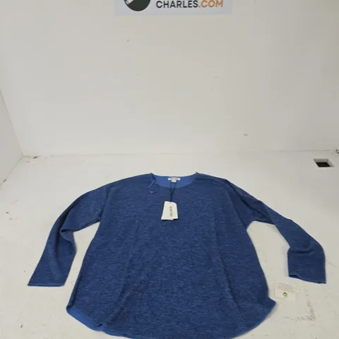 MUDFLOWER WOMEN’S KNIT TOP – BLUE, UK 10/12 (EU 38/40; US 6/8) – BRAND NEW WITH TAGS