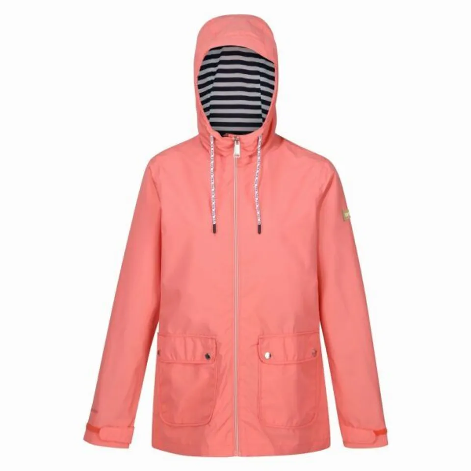 BRAND NEW REGATTA WOMEN'S BAYLETTA WATERPROOF JACKET IN SHELL PINK - UK 10