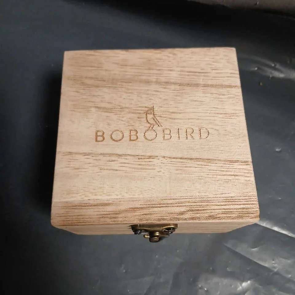 BOBO BIRD WOODEN WRISTWATCH – BROWN STRAP, BOXED