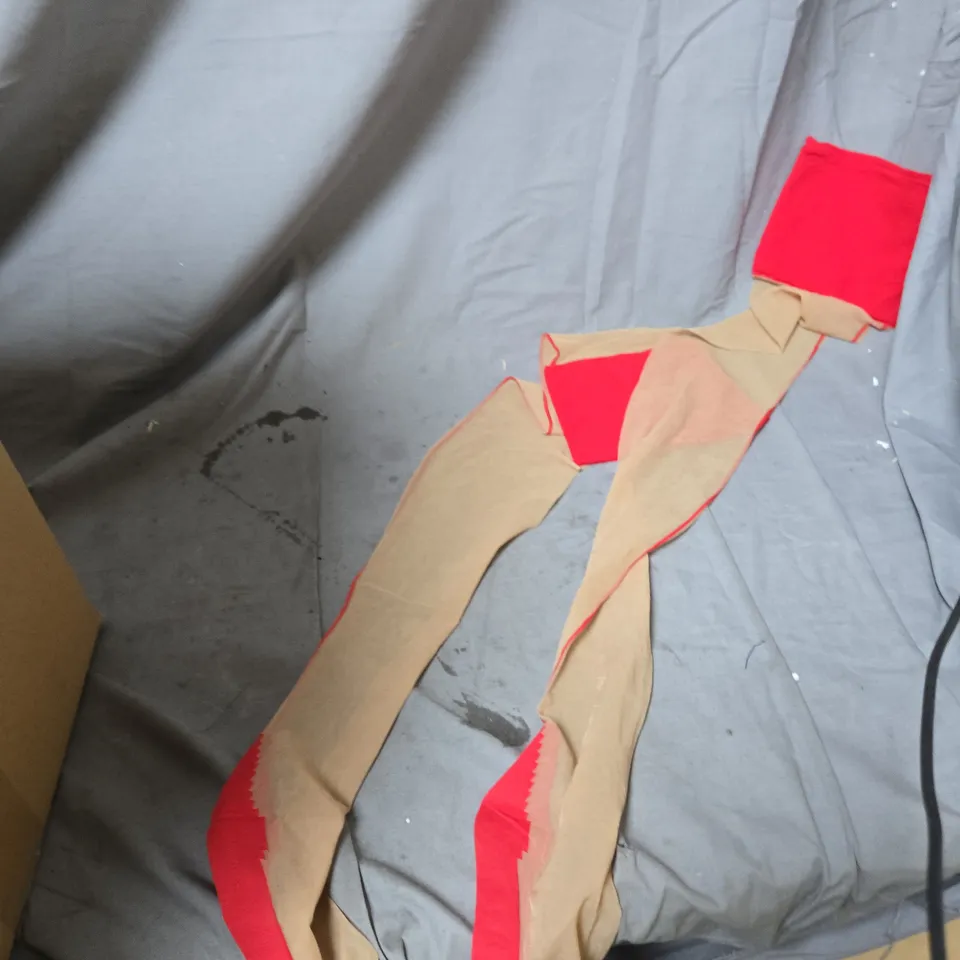 BOX OF APPROXIMATELY 25 ASSORTED CLOTHING ITEMS INCLUDING LISCA BRA , WHAT KATIE DID STOCKINGS , SUNFLAIR SWIMSUIT AND GOSSARD G STRING 