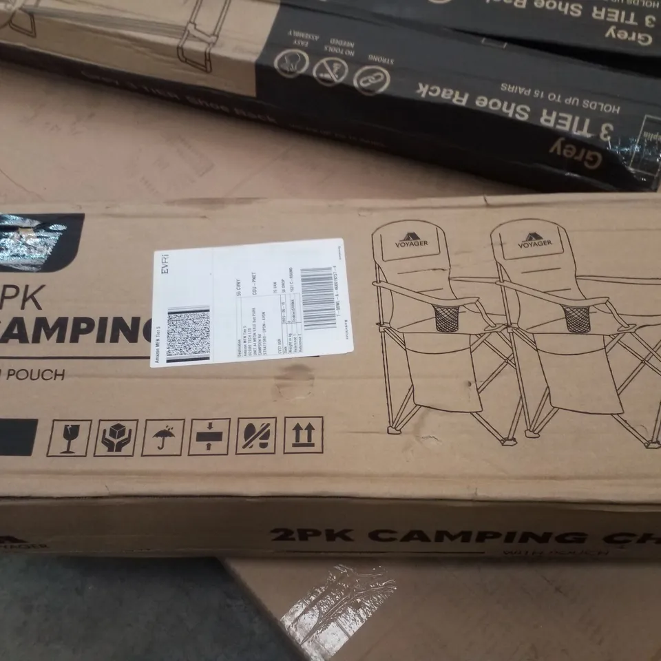 BOXED VOYAGER 2PK CAMPING CHAIR WITH POUCH - GREY