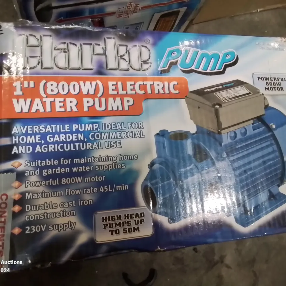 BOXED CLARKE 1" (800W) ELECTRIC WATER PUMP