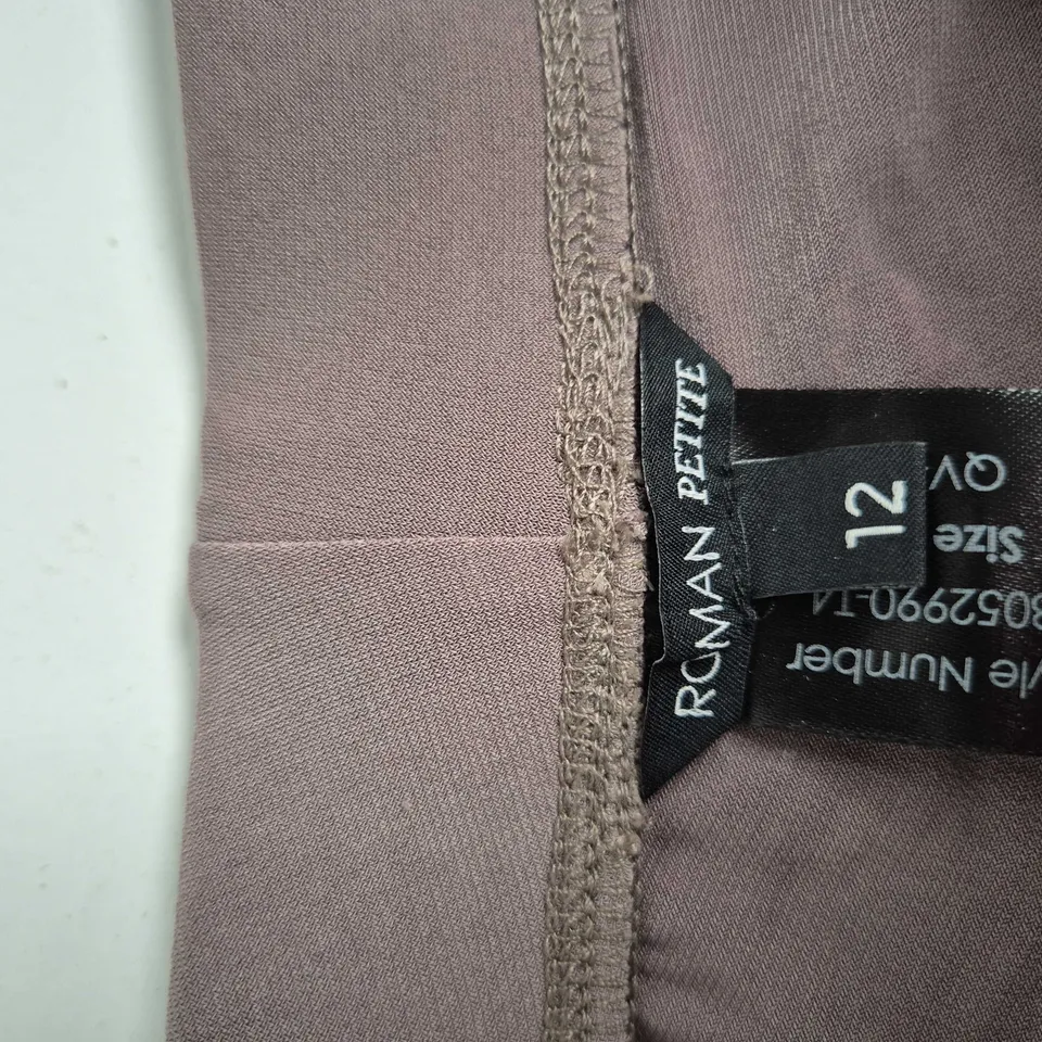 ROMAN PETITE WIDE-LEG TROUSERS – TAUPE, UK SIZE 12