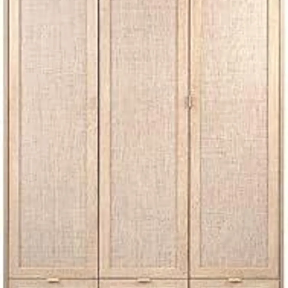 BOXED BALI 60B WARDROBE 120 X 190 CM WITH 3 DOORS AND 3 DRAWERS IN WILLOW LOOK (3 BOXES)