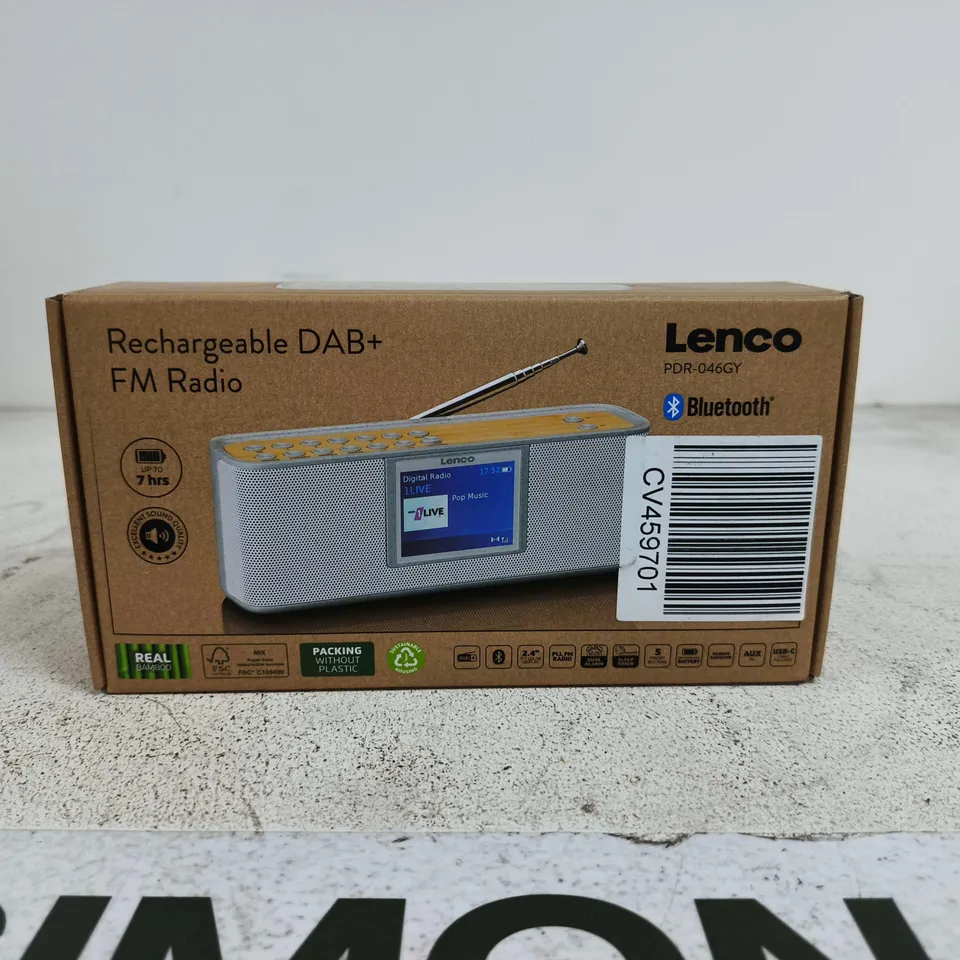 BOXED LENCO RECHARGABLE DAB+ FM RADIO