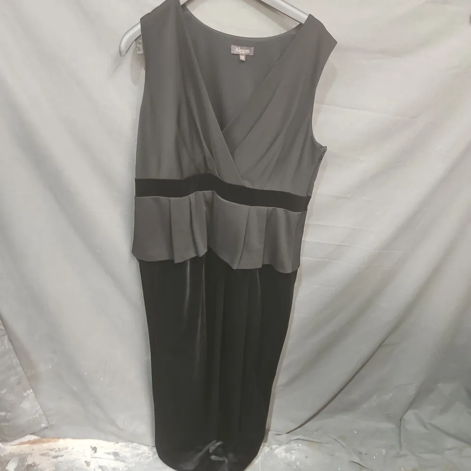 ALEXON COLOUR-BLOCK DRAPED DRESS UK 20