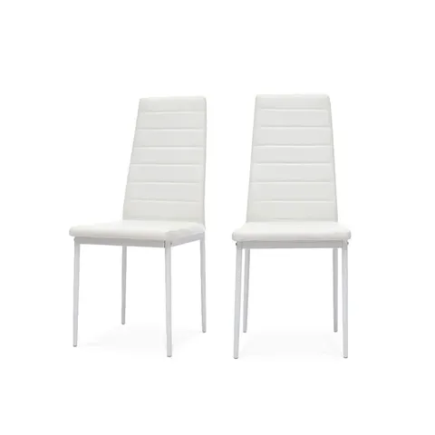 BOXED PAIR ADONIA SIDE CHAIRS WHITE  (SET OF 2 IN 1 BOX)