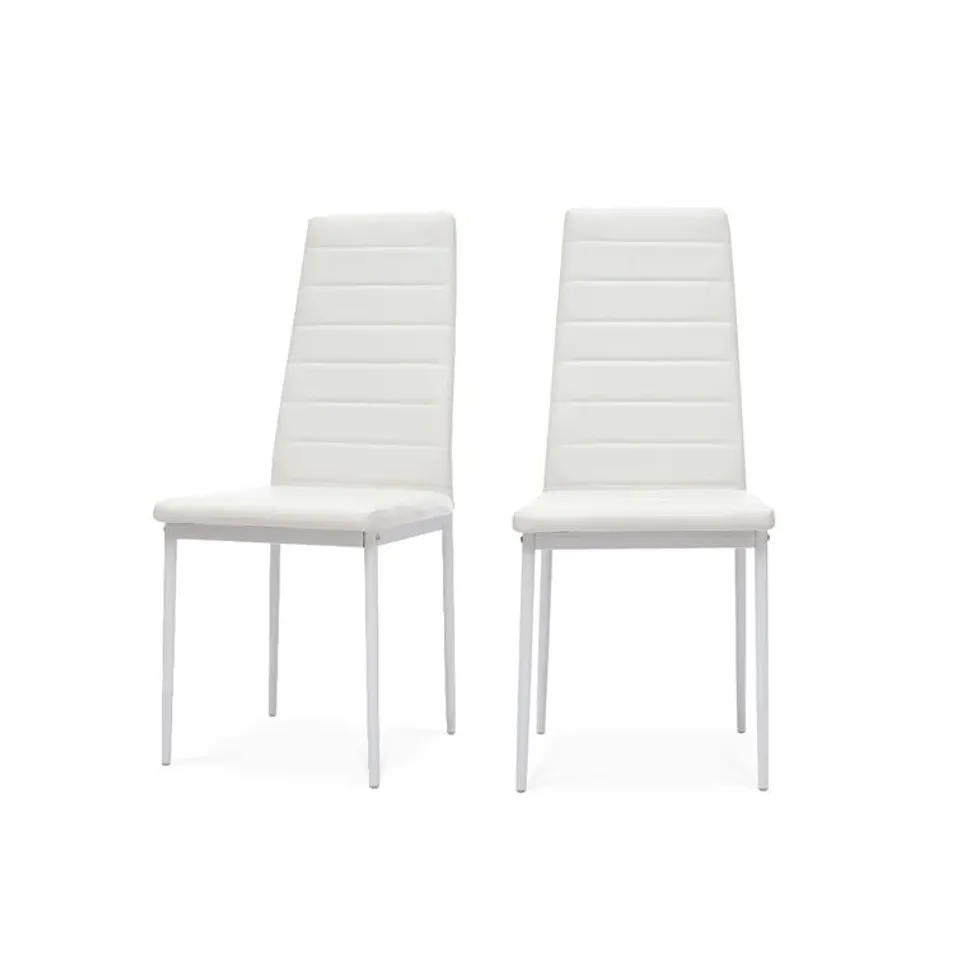 BOXED PAIR ADONIA SIDE CHAIRS WHITE  (SET OF 2 IN 1 BOX)