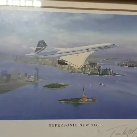 CONCORDE SUPERSONIC NEW YORK PRINT – FRAMED, LIMITED EDITION OF 4,950 SIGNED BY TIMOTHY O'BRIEN