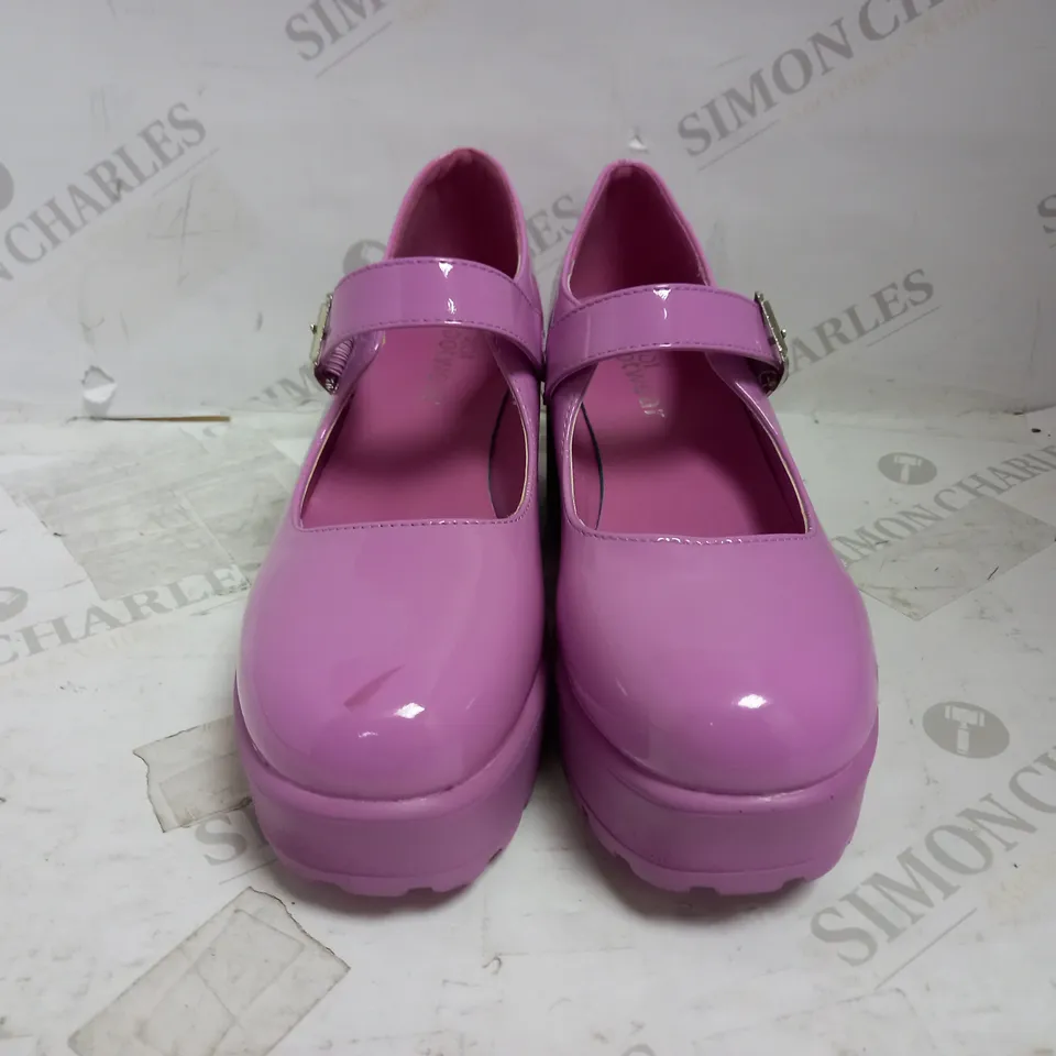 KOI VEGAN PATENT PINK PLATFORM MARY JANES UK SIZE 6