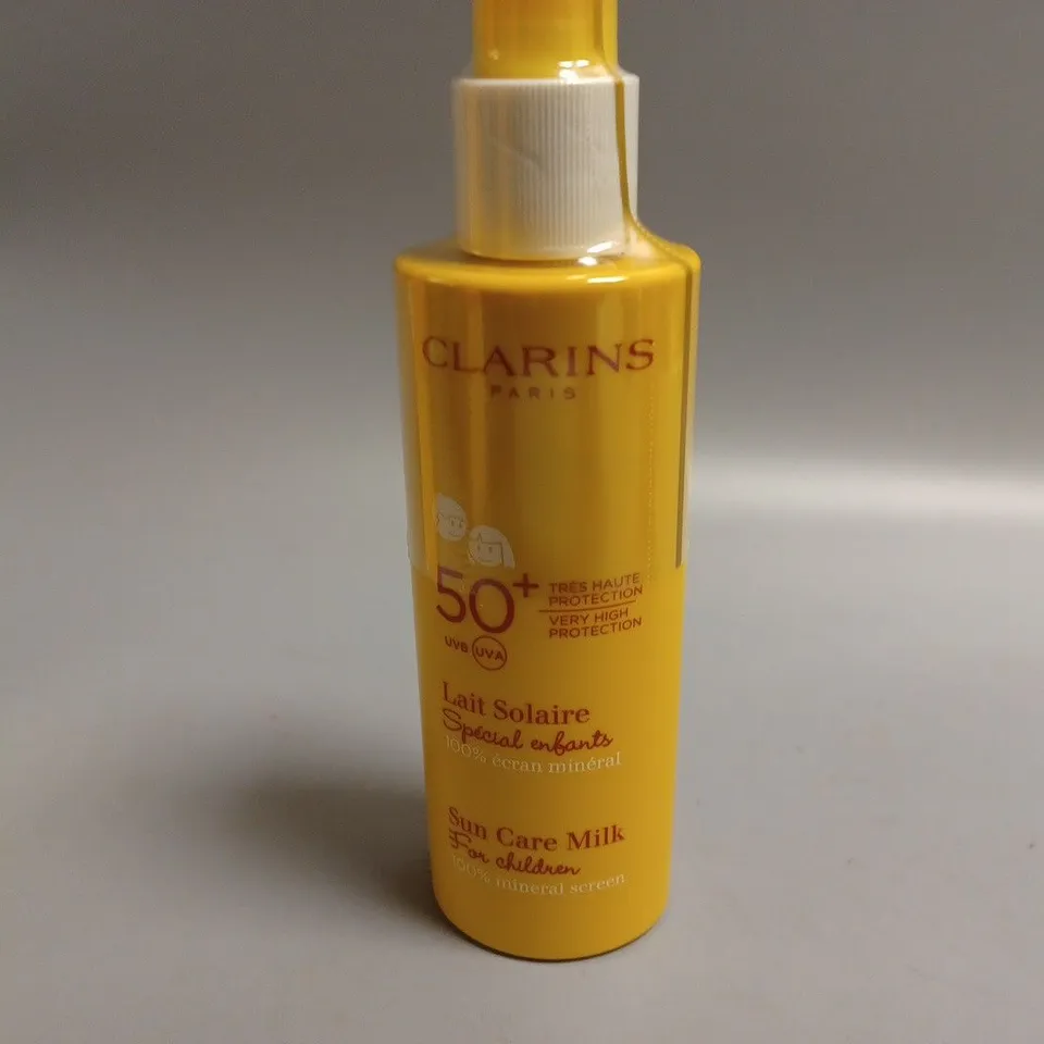 3 BOXED CLARINS 50+ SUN CARE MILK (3 x 150ml)