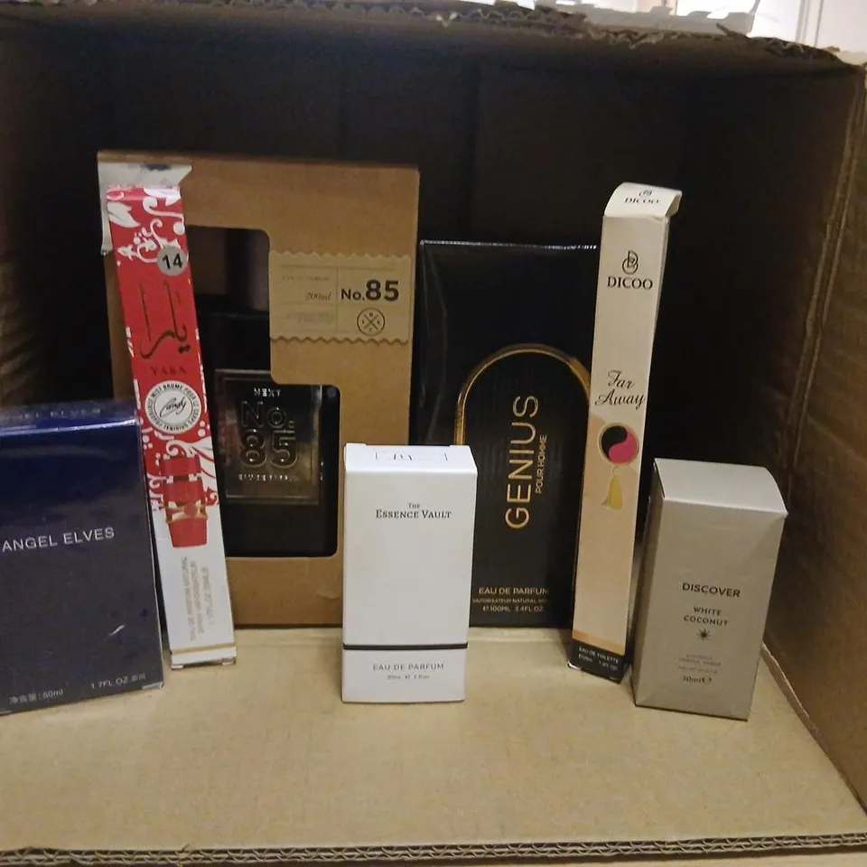 APPROXIMATELY 10 ASSORTED BOXED FRAGRANCES TO INCLUDE; NEXT, ANGEL ELVES, THE ESSENCE VAULT, DICOO AND GENIUS