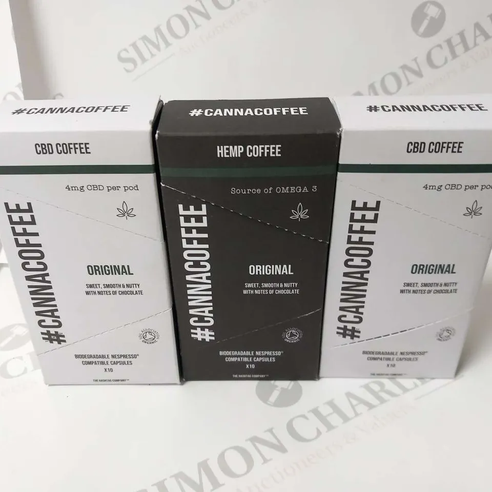 THREE ASSORTED CANNA COFFEE PACKS OF 10 CAPSULES