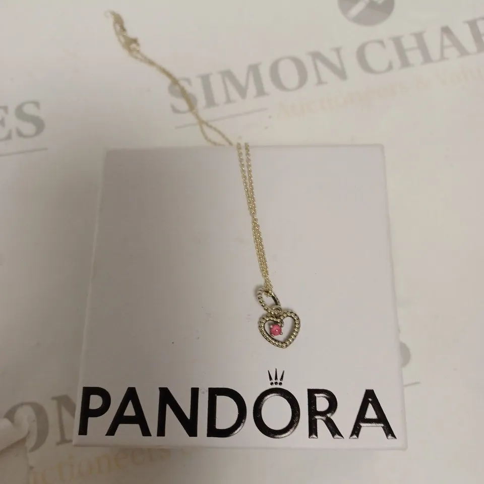 PANDORA HEART STONE PENDANT NECKLACE 