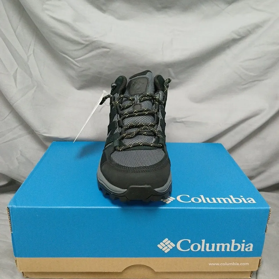 COLUMBIA HIKING BOOTS – BLACK/GREY, RUGGED OUTDOOR FOOTWEAR - SIZE 6