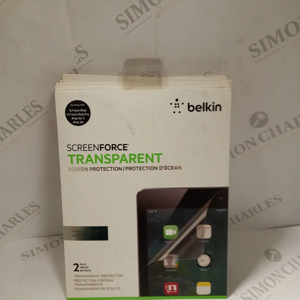 LOT OF 10 (2 SCREEN PROTECTORS PER PACK) BELKIN SCREENFORCE TRANSPARENT IPAD AIR/AIR2/9.7" PRO SCREEN PROTECTORS