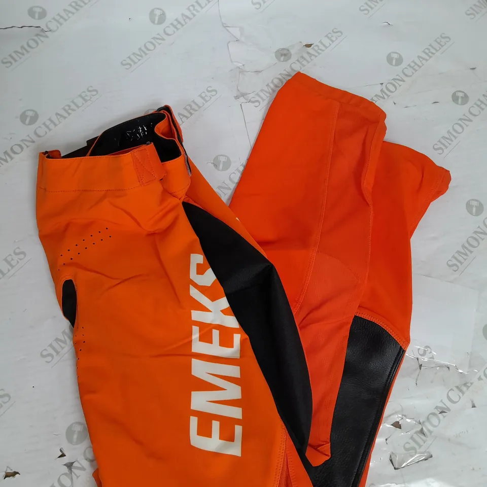 EMEKS MOTOCROSS RACEWEAR FUSHION PANTS IN ORANGE SIZE 32W