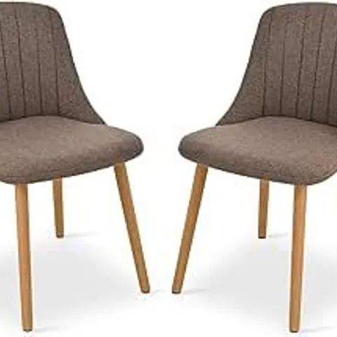 BOXED UPHOLSTERED DINING CHAIRS - BROWN (1 BOX)