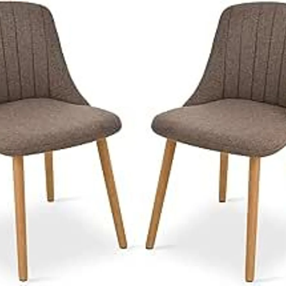 BOXED UPHOLSTERED DINING CHAIRS - BROWN (1 BOX)
