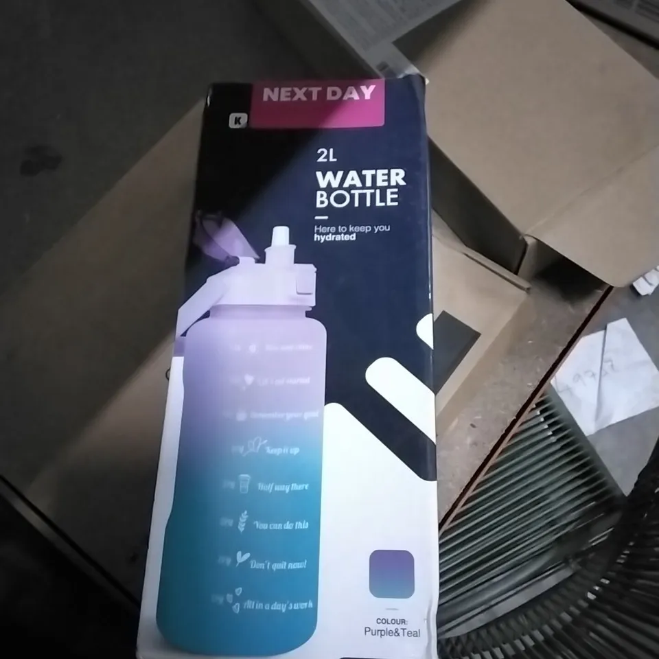 BOXED KAYMAN 2L WATER BOTTLE - PURPLE & TEAL