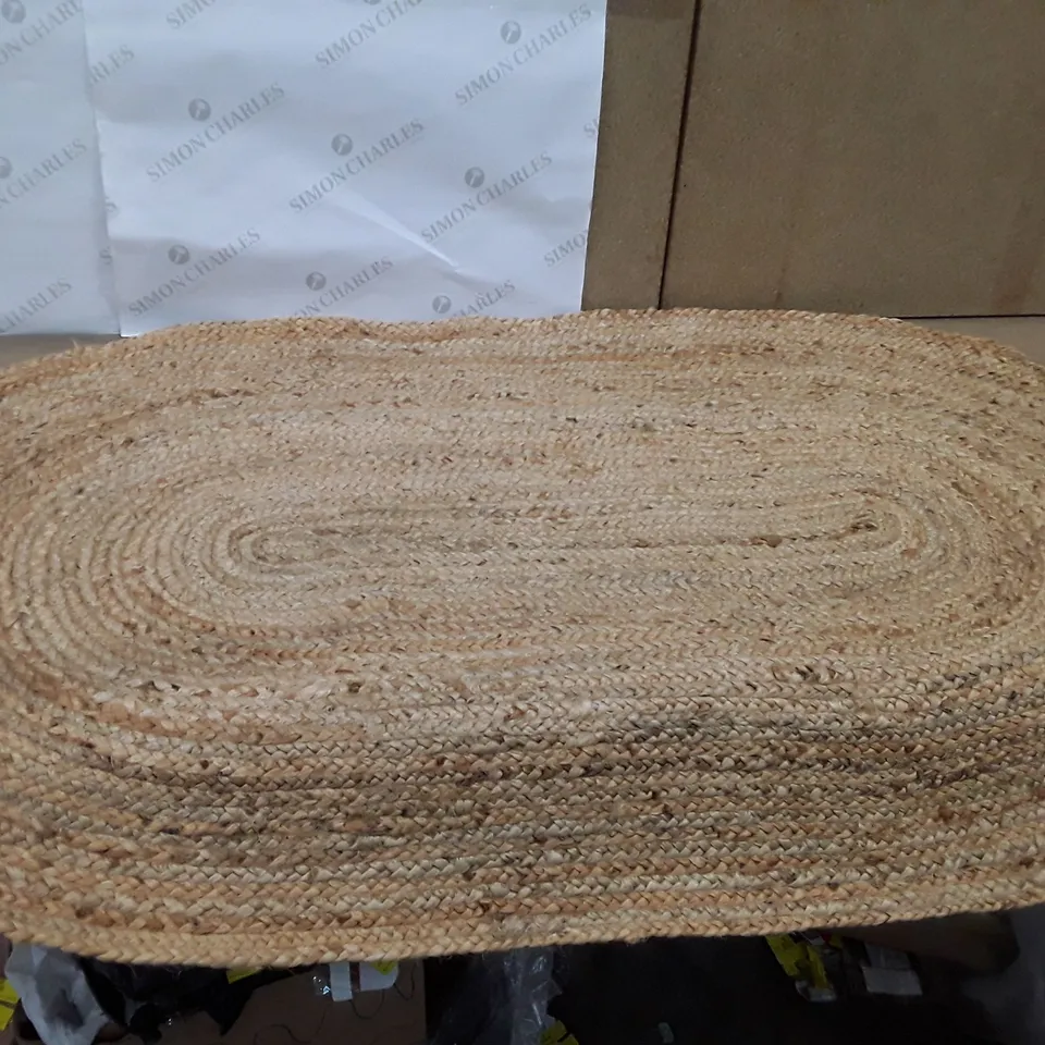 BUSCHER HANDWOVEN BEIGE ROUND RUG 90×150CM