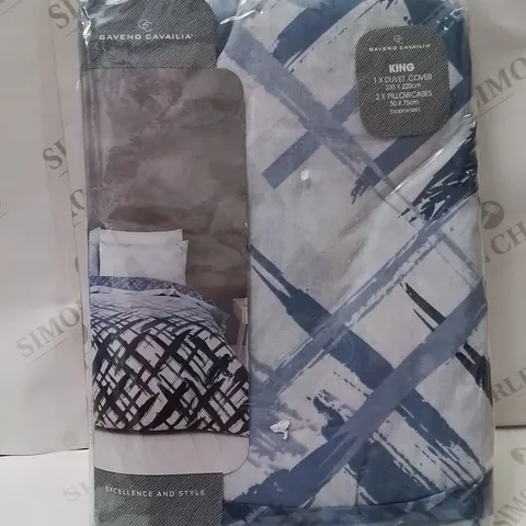BRAND NEW GAVENO CAVAILIA KING DUVET COVER SET -BLUE- 