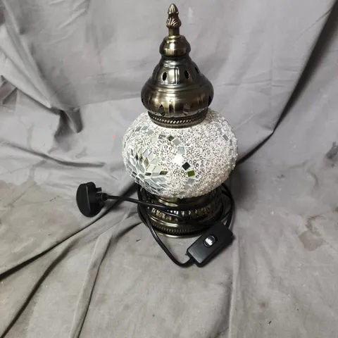 DECORATIVE MOSAIC GLASS TABLE LAMP WITH BRASS FITTINGS