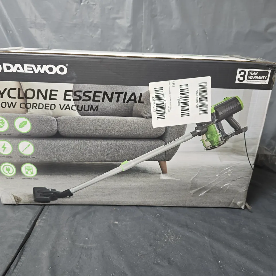 BOXED DEAWOO CYCLONE ESSENTIAL 2.0 CORDED 3 IN 1 HANDHELD VACUUM CLEANER 7M CORD