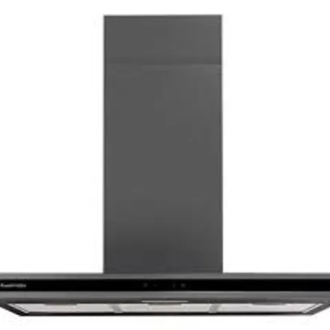 BOXED RUSSELL HOBBS 90CM MIDNIGHT ISLAND COOKER HOOD - DARK STEEL